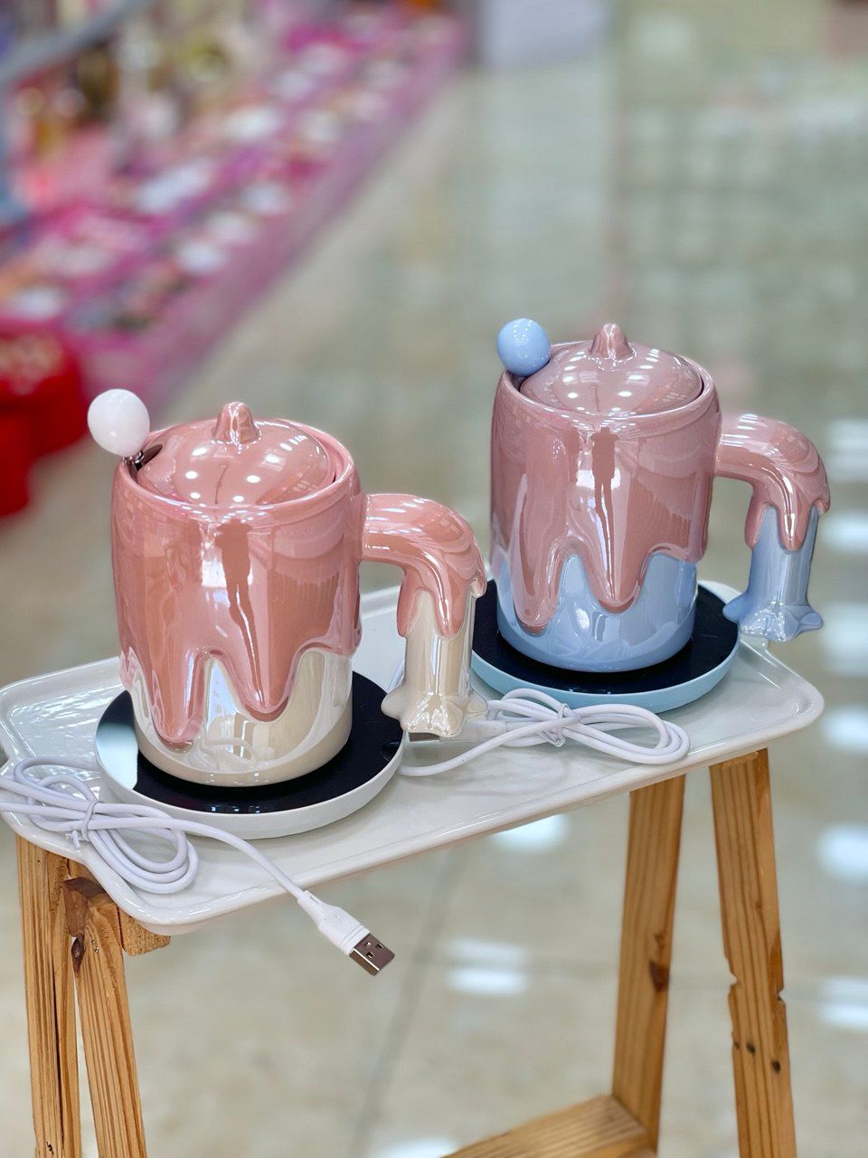 كوب الايسكريم مع قاعدة تسخين