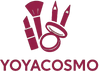 Logo of Yoyacosmo with makeup icons on a white background